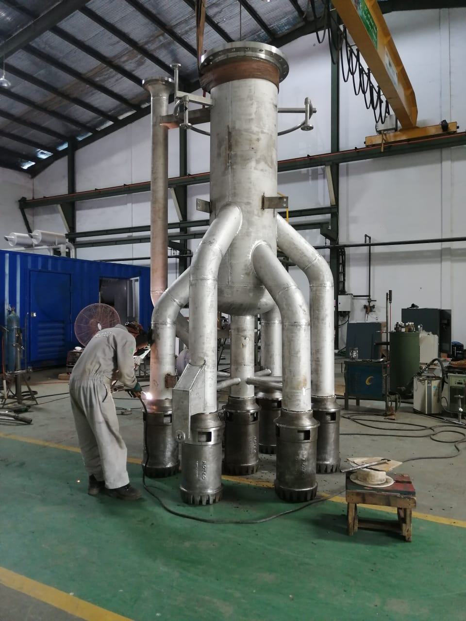Fabricated ROTEQ flare tip in the workshop