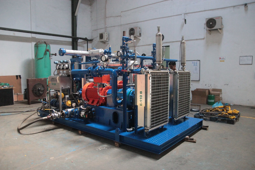 Skid-mounted ROTEQ gas compressor package